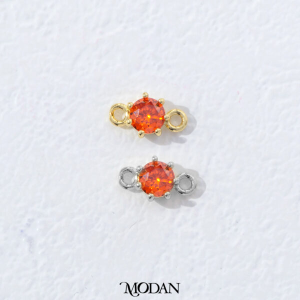 Classic Round Birthstone Connector - Gambar 8