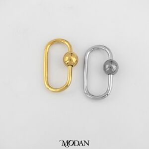 Rectangular Ball Screw Carabiner Clasp - Pengait Kalung/Gelang Karabiner Mekanisme Putar For DIY Jewelry Accessories Making Gold Filled
