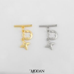 Clover & Lock-Star Dangle Toggle Clasp